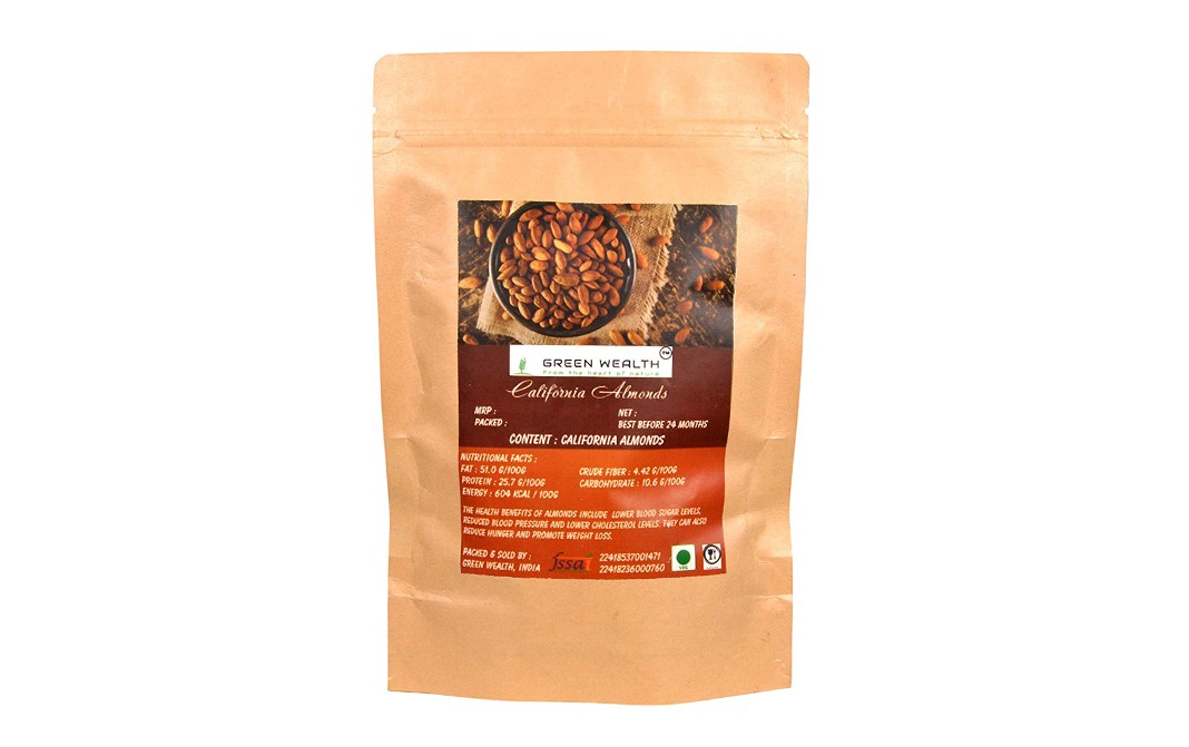 Green Wealth California Almonds    Pack  800 grams